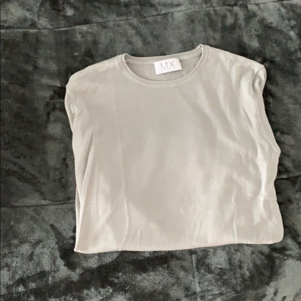 Luxury knit crew neck wool and silk